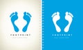 Footprint logo. Trace of the human foot. Imprint of the human foot. Royalty Free Stock Photo